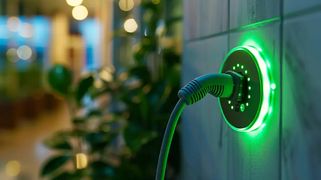 Clean energy charging, showing eco-friendly technology.