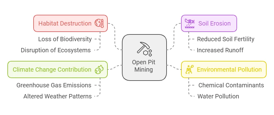 consequences of open pit mining on plant life